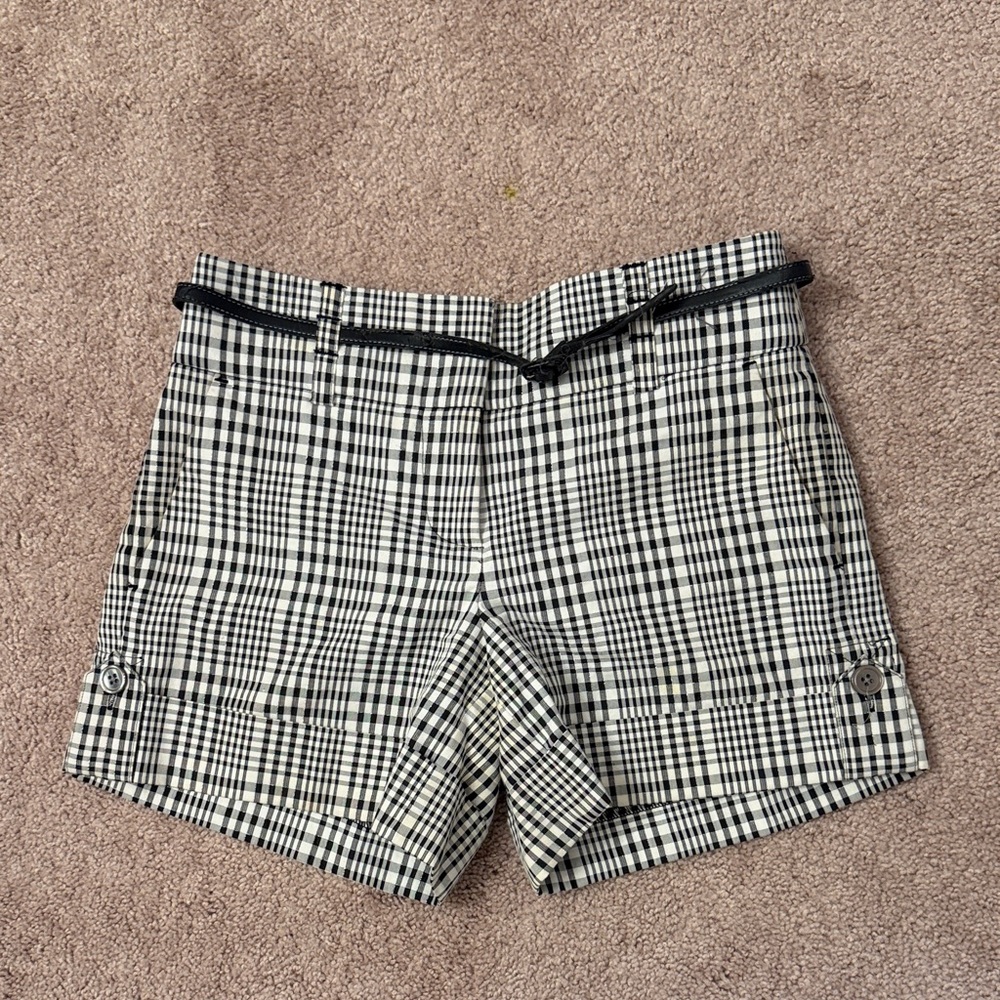 bebe Black and White Plaid Women's Shorts size 2